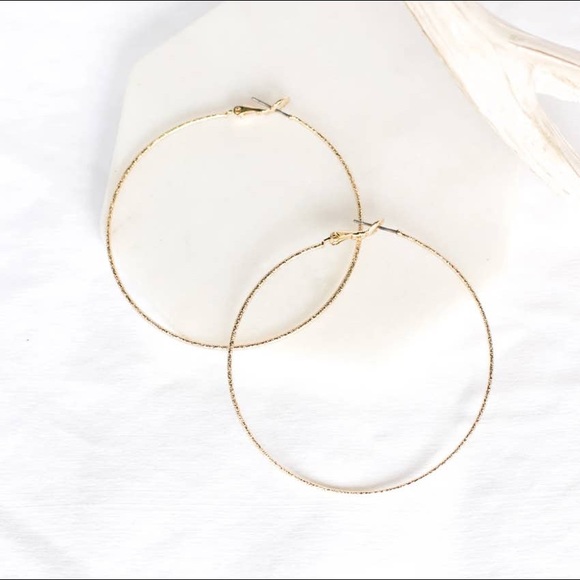 Gold and Silver Twinkle Hoop Earrings - Picture 2 of 4
